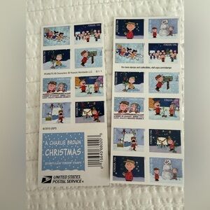 CHARLIE BROWN CHRISTMAS Pane of 20  Stamps